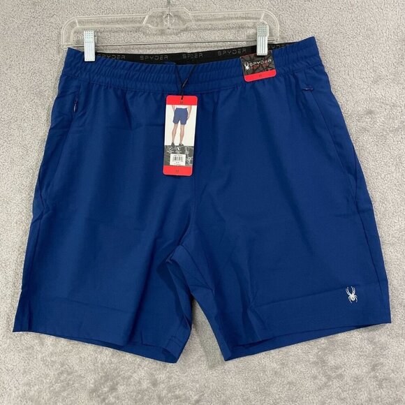 NEW Spyder Active Mens M Blue Athletic Shorts Lightweight - Picture 2 of 6